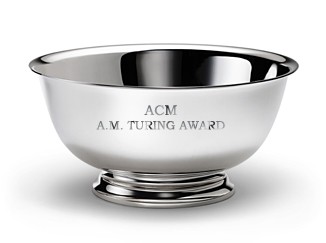 silver A.M. Turing award on white background