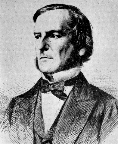 black and white line drawing of George Boole